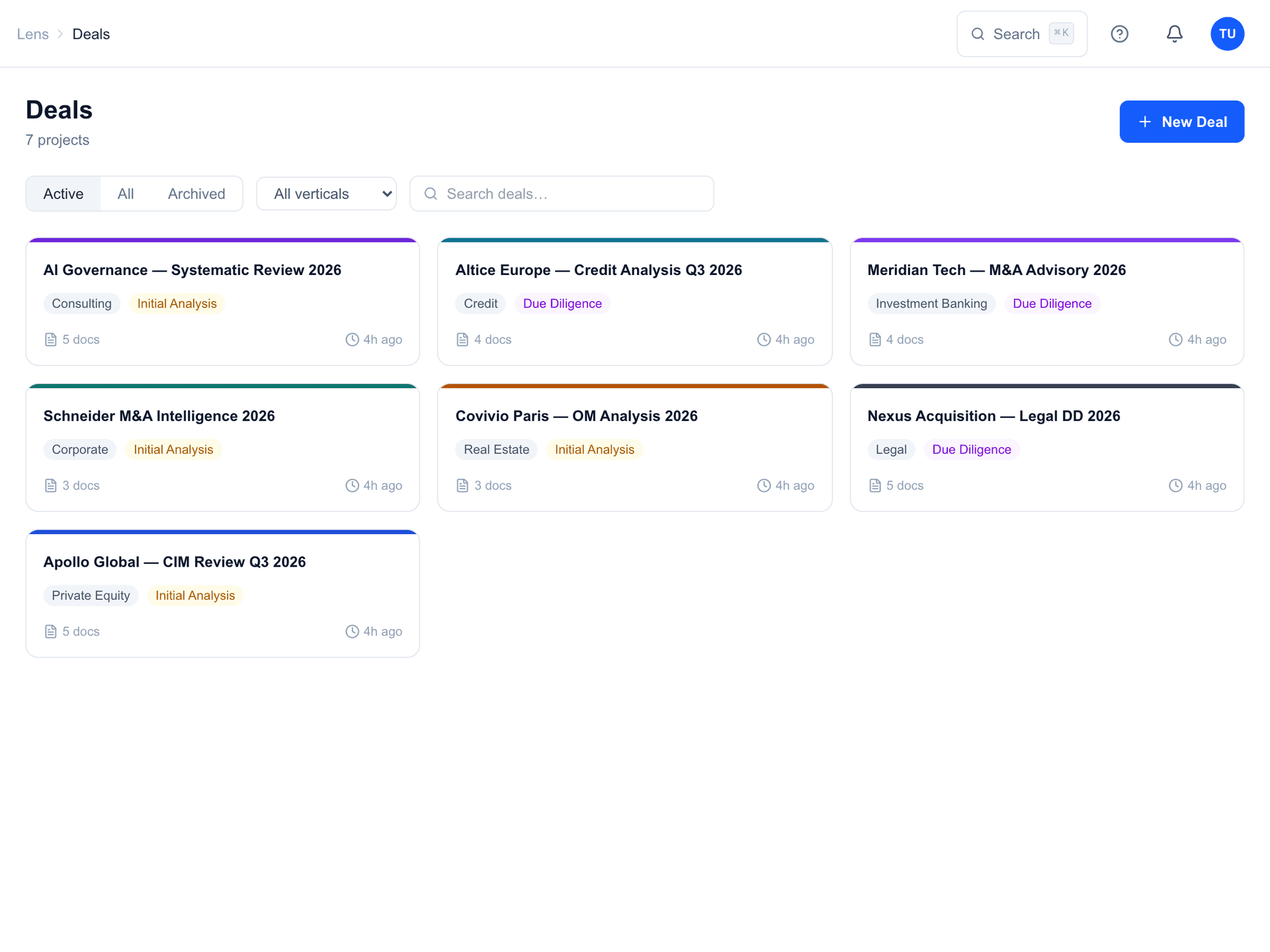 Lens rotation protection interface showing analyst contribution statistics, assigned projects, and preservation level. Fully searchable research history.