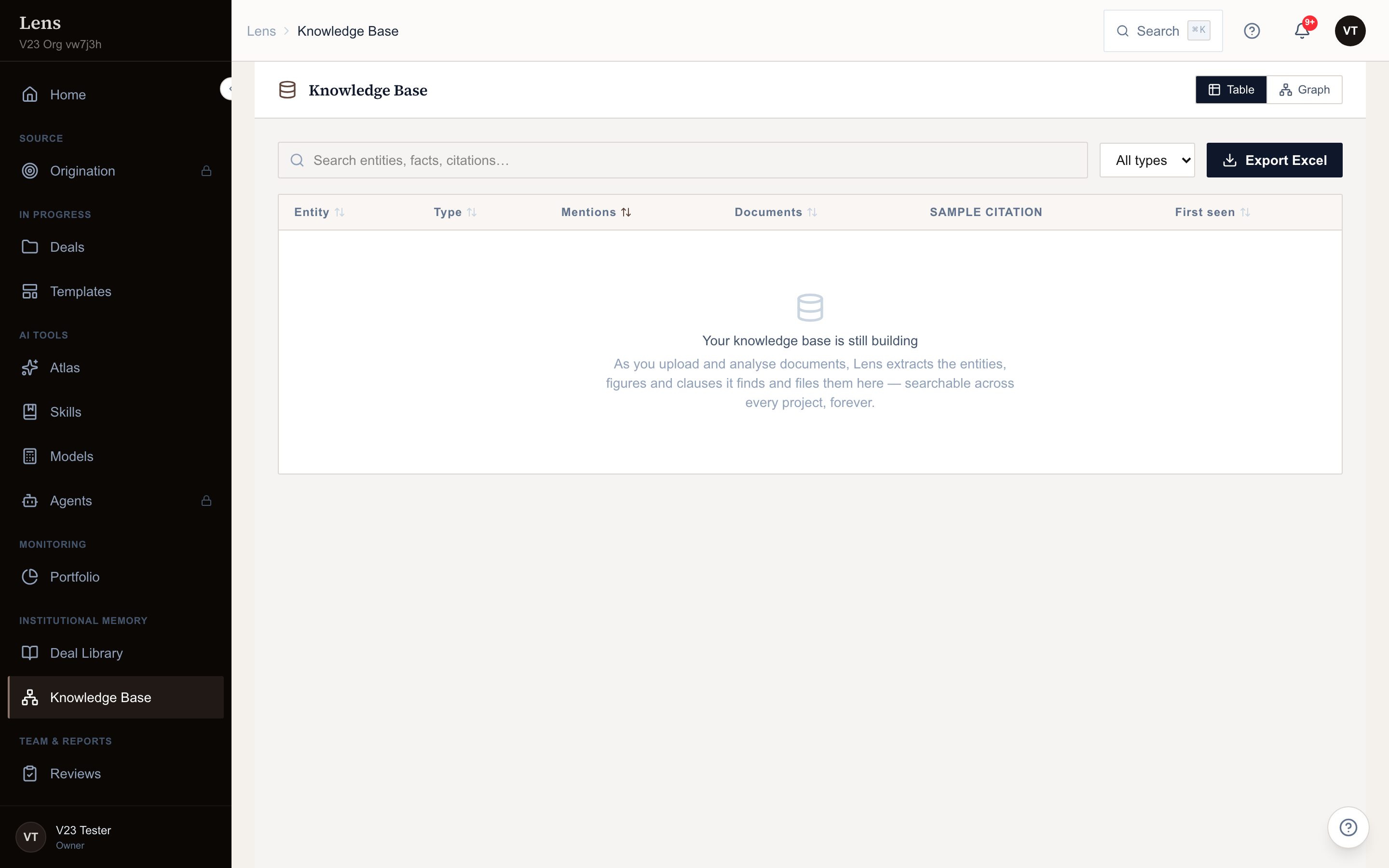 Knowledge Base in Lens